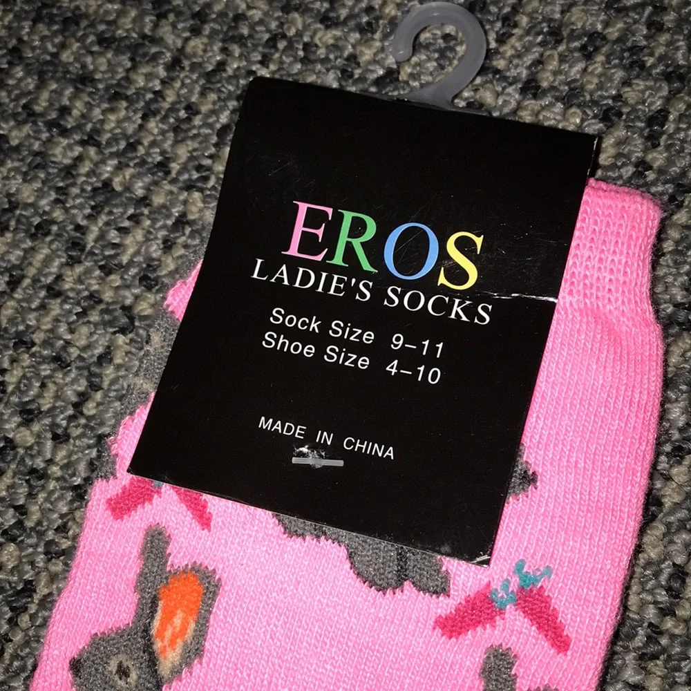Pink Bunny Print Ladies‎ Socks - EROS